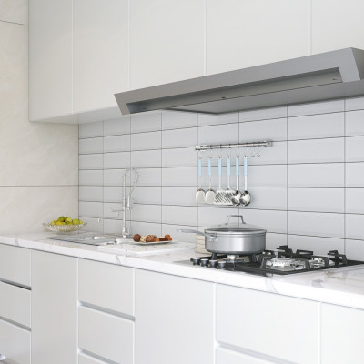 Metro XL White Bevelled Ceramic Matt Tile 30x10cm