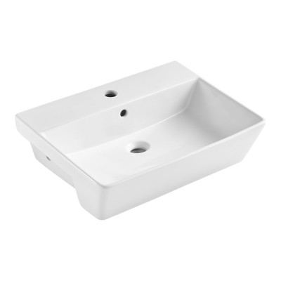 "Brooklyn Basin (1 Tap Hole, Semi-Recessed) - White 550mm"