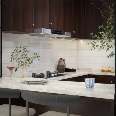 Bellini Metro Blanco Porcelain Gloss Tile 30x7.5cm