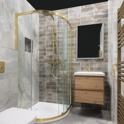 Metro Alma Gris Gloss Porcelain Wall Tile 30x10cm