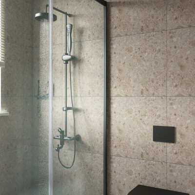 Cippo Taupe Terrazzo-Effect Matt Porcelain Tile 60x60cm