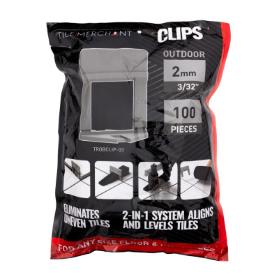 Alpha Tile Levelling Clip (Tile 10-24mm) - 2mm Grout Line (100pcs/Bag) Outdoor 20mm Porcelain