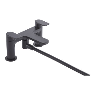 Savour Deck Mounted Bath Shower Mixer - Matt Black