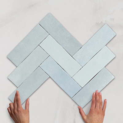 Metro Nolita Cielo Gloss Porcelain Wall Tile 20x6.5cm