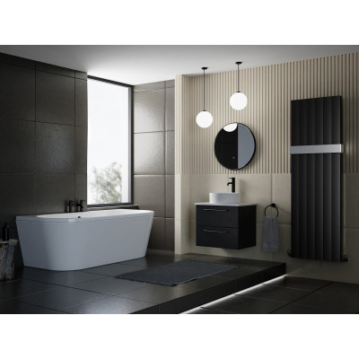 Halo D-Shape Back to Wall Bath - White 1700x800mm