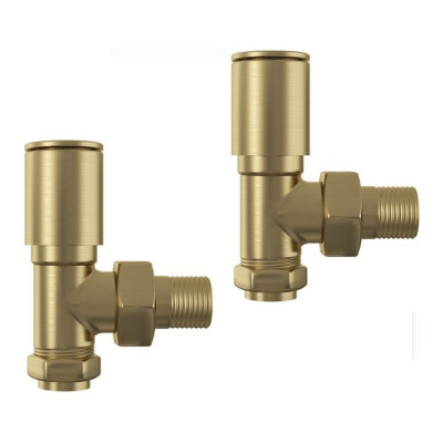 Brushed Brass Angled Radiator Valves