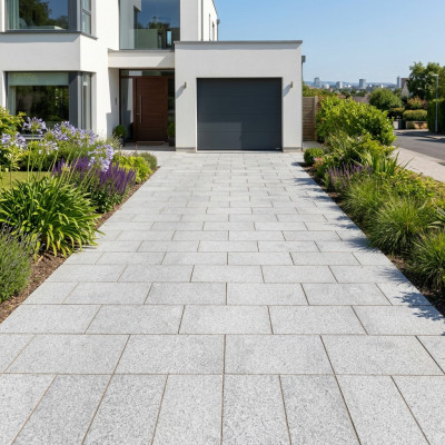 Luxor Grey Granite Sawn-Cut Flamed Paving Slab 60x30cm