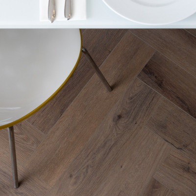 SPC Vinyl Flooring Herringbone - Belmont Oak 60x12.5cm