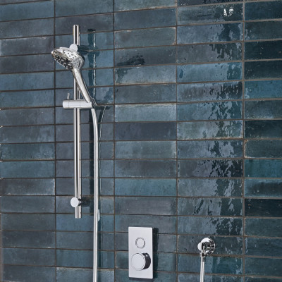 Axiom Single Function Push Button Concealed Shower System with Riser Kit - Chrome