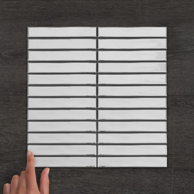 Silver Weave Gloss Porcelain Mosaic 29.6x30cm