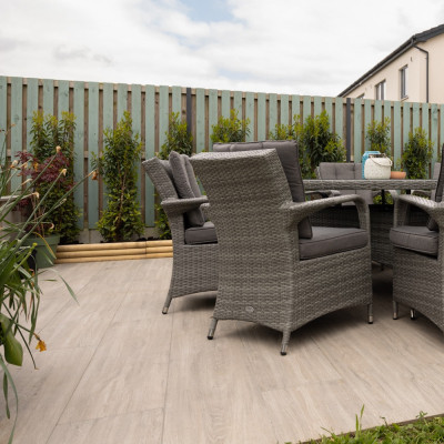 Outdoor Riverwood Smoke Wood-Effect Matt Porcelain Tile 120x30cm