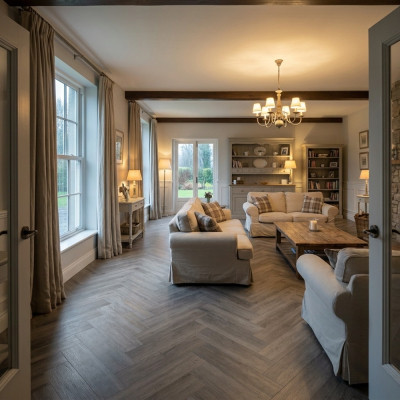 SPC Vinyl Flooring Herringbone - Berkley Oak 60x12.5cm
