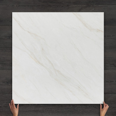 White Sapphire Marble-Effect Matt Porcelain Tile 100x100cm