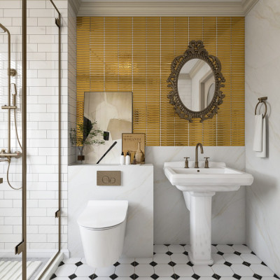 Gold Weave Gloss Porcelain Mosaic 29.6x30cm