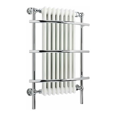Chelsea Wall Hung Heated Towel Rail (Traditional) - White/Chrome 1000x630mm