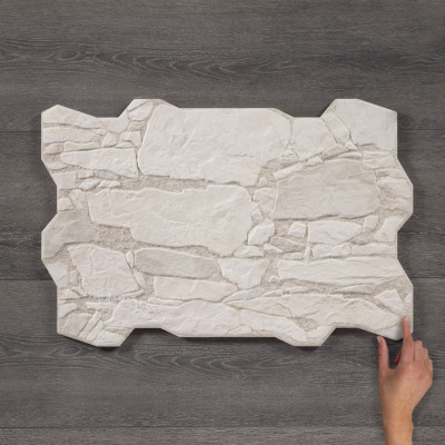 Muralla Stone-Effect Porcelain Blanco Tile 60x40cm