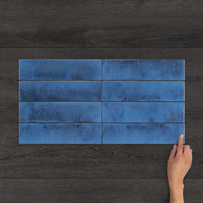 Metro Vibe Blue Metro Gloss Wall Tile 30x7.5cm