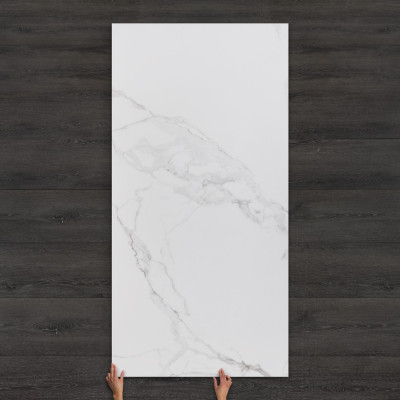 Statuario Belgia Marble-Effect Polished Porcelain Tile 240x120cm