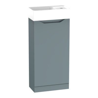 Nimble Floor Standing Cloakroom Unit (Single Door) - Matt Mineral Blue 400mm