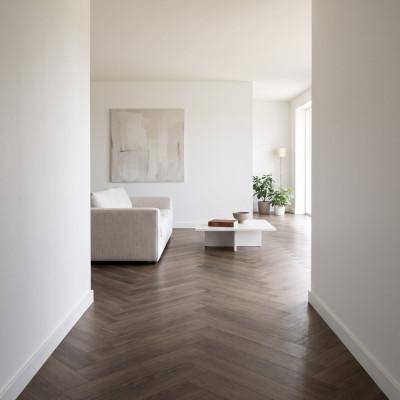 SPC Vinyl Flooring Herringbone - Ashford Oak 60x12.5cm