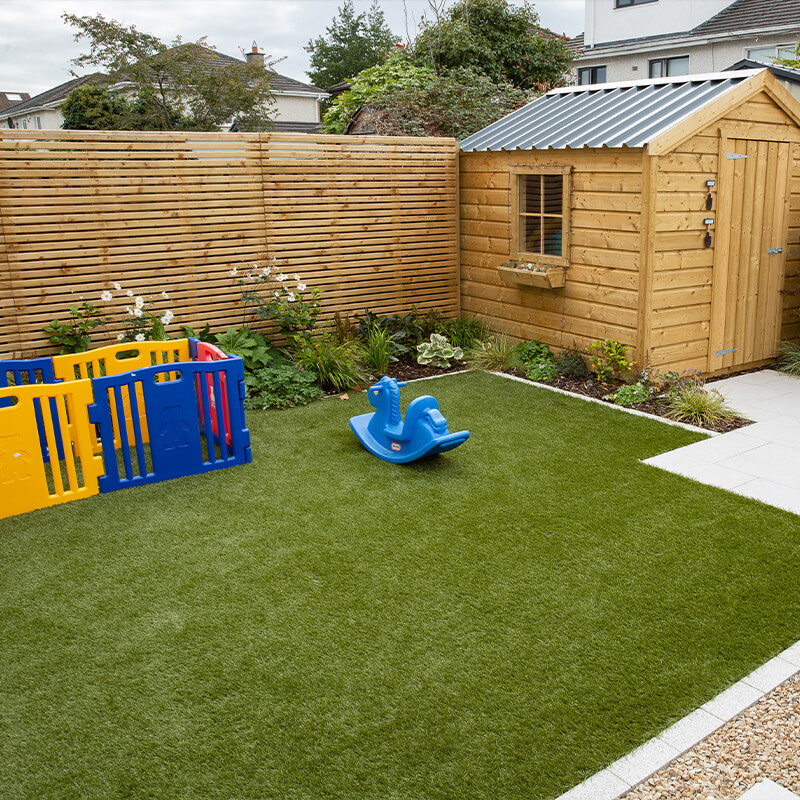 Artificial grass is safe for both children and pets