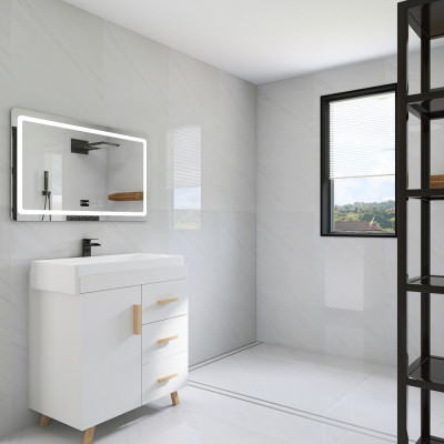 Lasa Grey Marble-Effect Polished Porcelain Tile 120x60cm