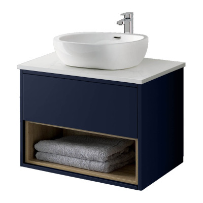 Lucca Wall Hung Vanity Unit - Sapphire Blue 600mm
