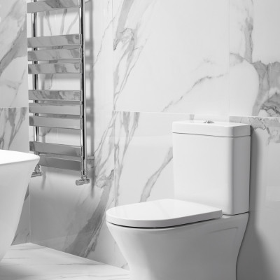 Bianco Statuario Marble-Effect Gloss Porcelain Tile 160x80cm