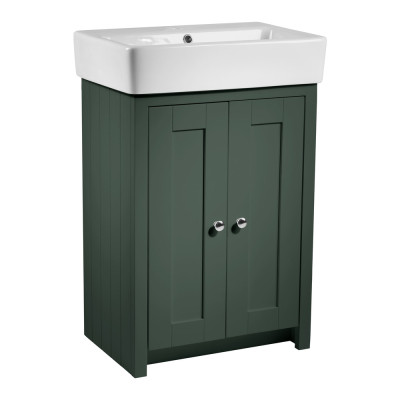 Lansdown Floor Standing Vanity Unit - Matt Sherwood Green 575mm