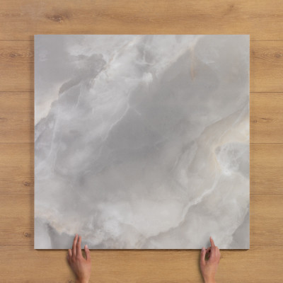 Dexter Smoke Concrete-Effect Satin Matt Porcelain Tile 100x100cm