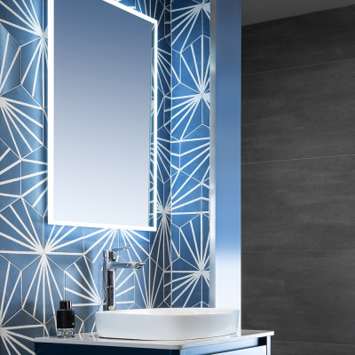 Lilypad Hexagon Azul Matt Porcelain Tile 23x20cm