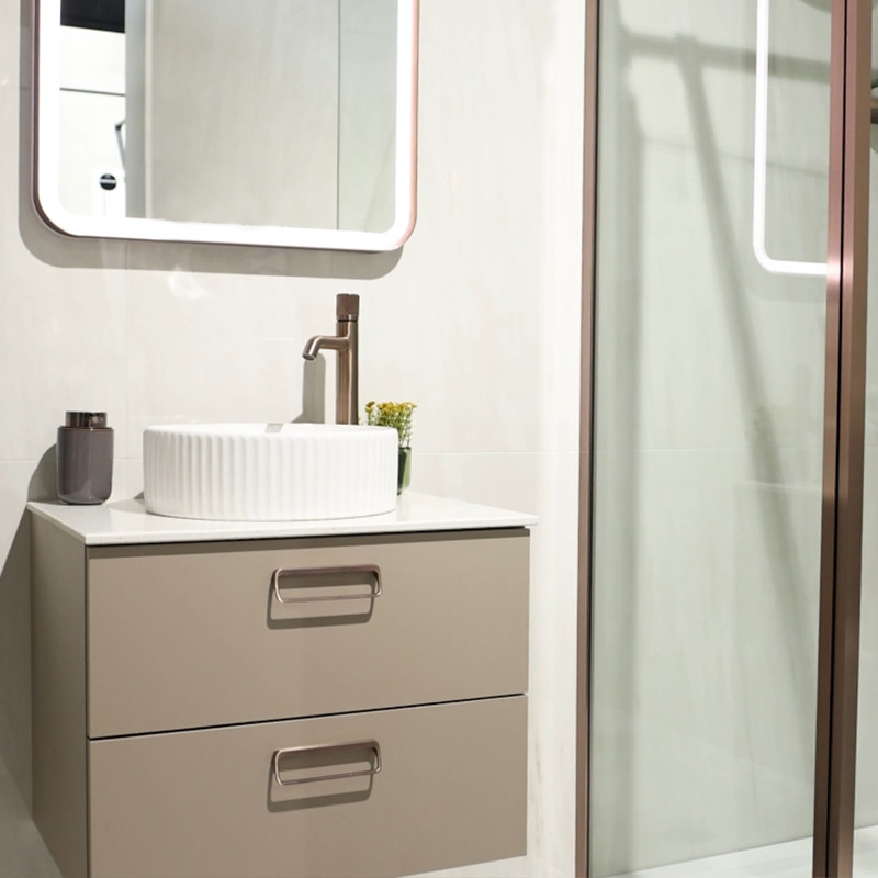 Mix two to three different tiles with a wood-effect feature wall
