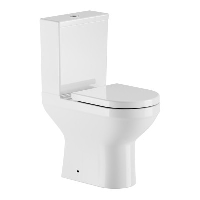 "Kovera Close Coupled WC (Comfort Height, Open Back, Pan & Seat & Cover Combined) - White"