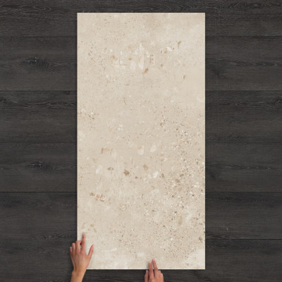 Udino Beige Terrazzo-Effect Matt Porcelain Tile 120x60cm