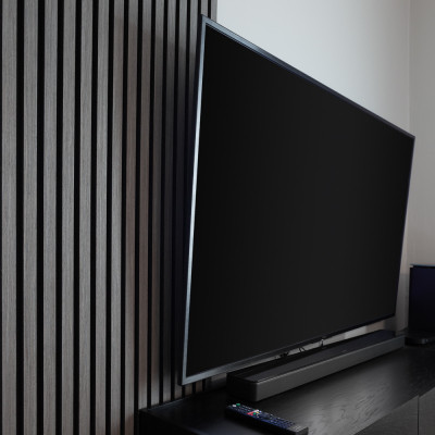 21mm Acoustic Black Felt Wall Panel Grey 240x60cm
