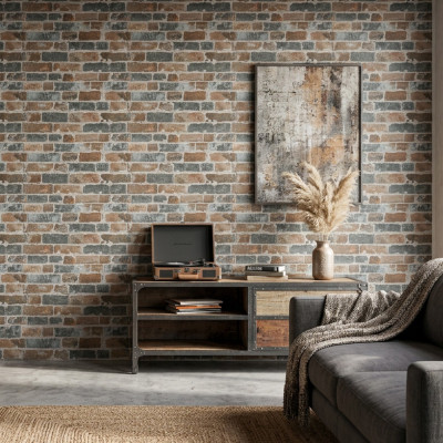 Manhattan Marron Brick-Effect Matt Porcelain Tile 31x56cm