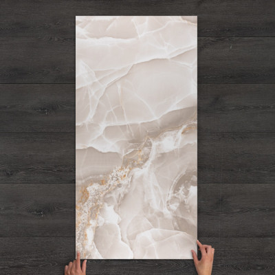Crystal Ridge Onyx-Effect Polished Porcelain Tile 120x60cm