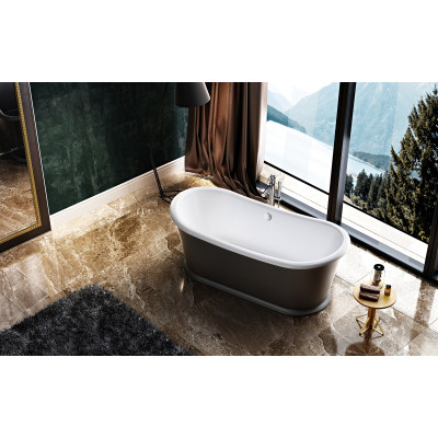 Alexander Freestanding Double Ended Bath - Dark Grey 1770x785mm