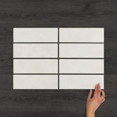 Metro Alma Blanco Gloss Porcelain Wall Tile 30x10cm