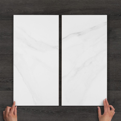 Lumiere White Gloss Ceramic Wall Tile 60x30cm