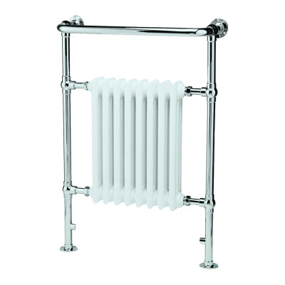 Knightsbridge Heated Towel Rail (Traditional) - White/Chrome 963x673mm