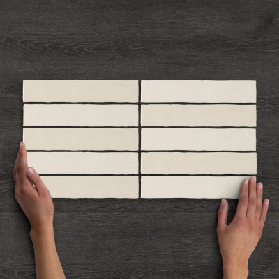 Downtown Beige Gloss Ceramic Wall Tile 25x5cm