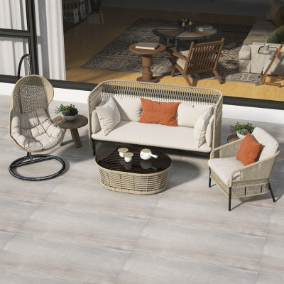 Outdoor Howth Grey Limestone-Effect Matt Porcelain Tile 120x60cm
