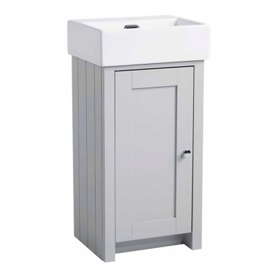 Lansdown Floor Standing Cloakroom Unit - Matt Pebble Grey 450mm