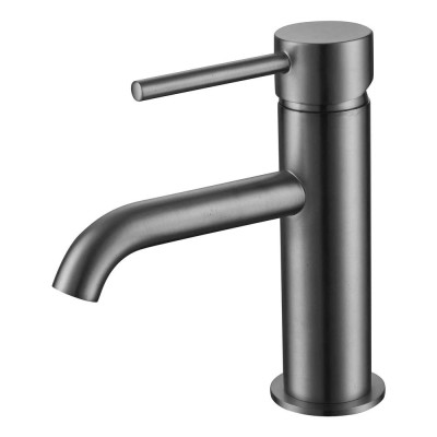 Giro Gunmetal Grey Mono Basin Mixer Tap With Waste
