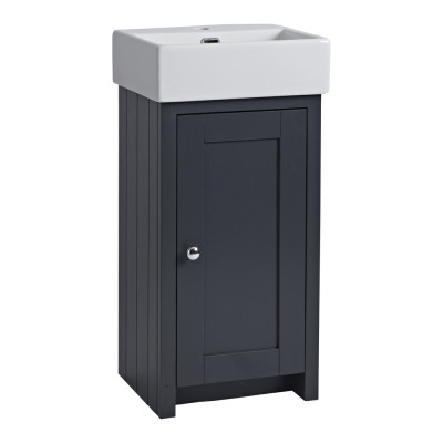 Lansdown Floor Standing Cloakroom Unit - Matt Dark Grey 450mm