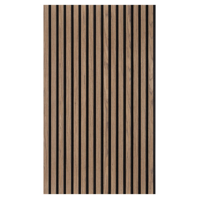 21mm Acoustic Black Felt Wall Panel Walnut 240x60cm