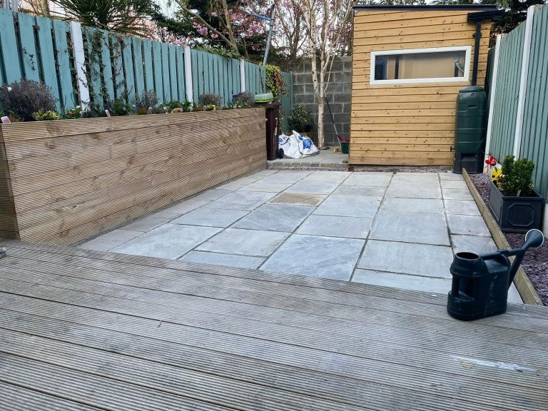 Grey Sandstone Paving Slab Installed in Dubin