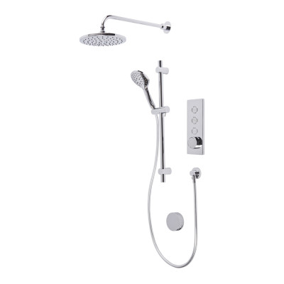 Axiom Triple Function Push Button Concealed Shower System with Shower Head and Slide Rail Kit - Chrome
