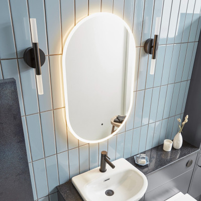 Aster Illuminated Slim Pill Mirror 80x50cm
